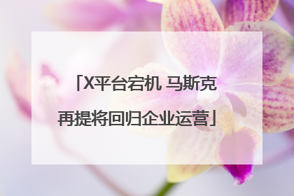 X平台宕机 马斯克再提将回归企业运营